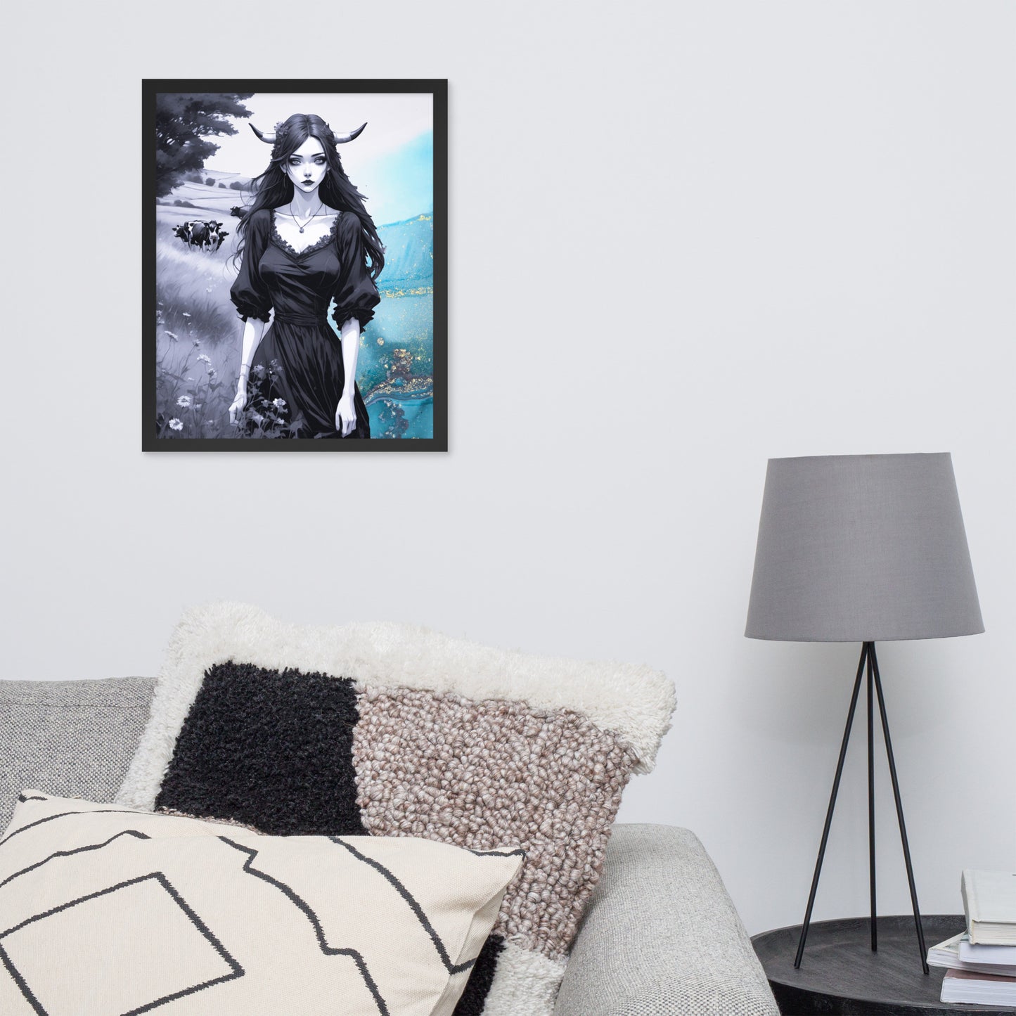 BW Marble V20 Framed Poster