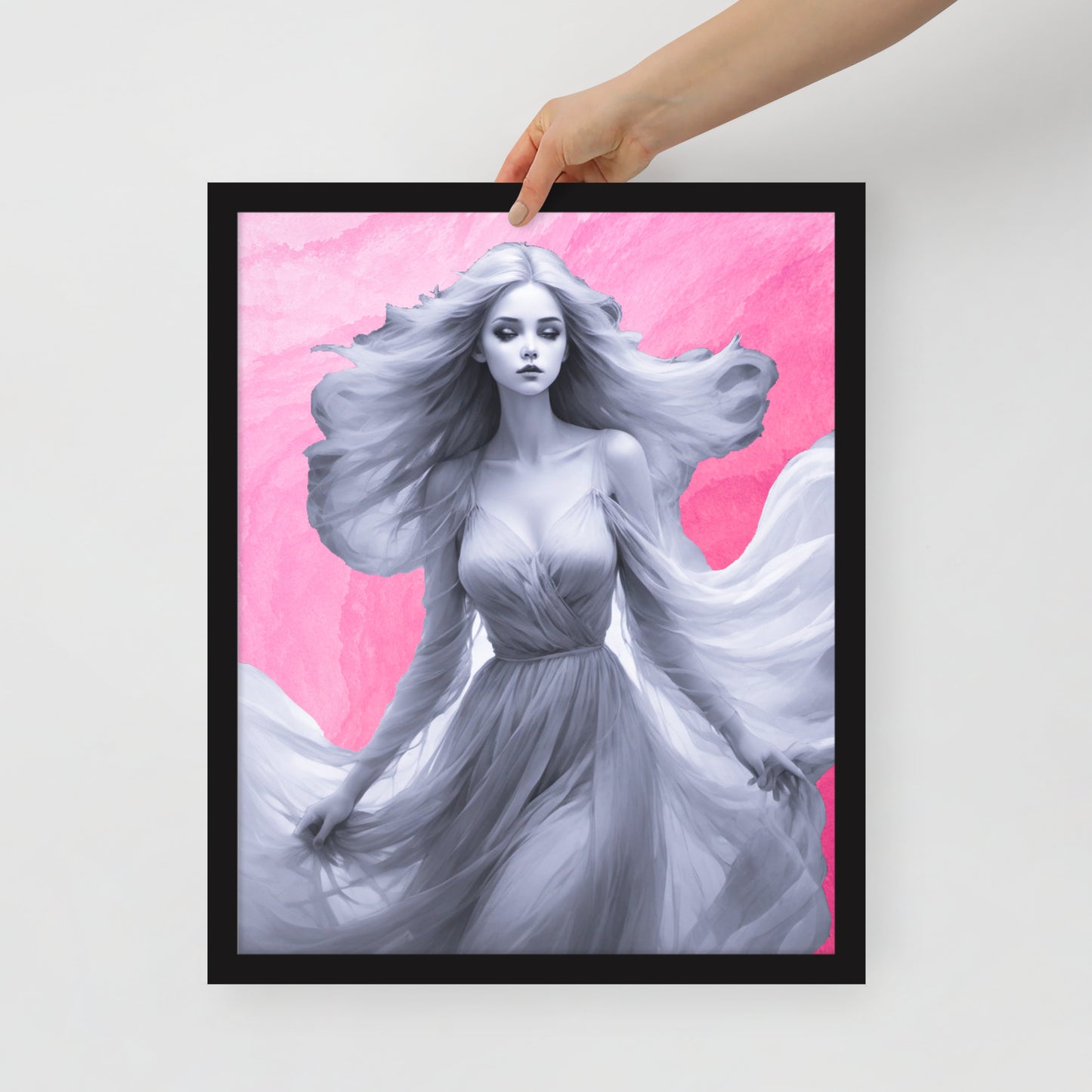 BW Marble V8 Framed Poster