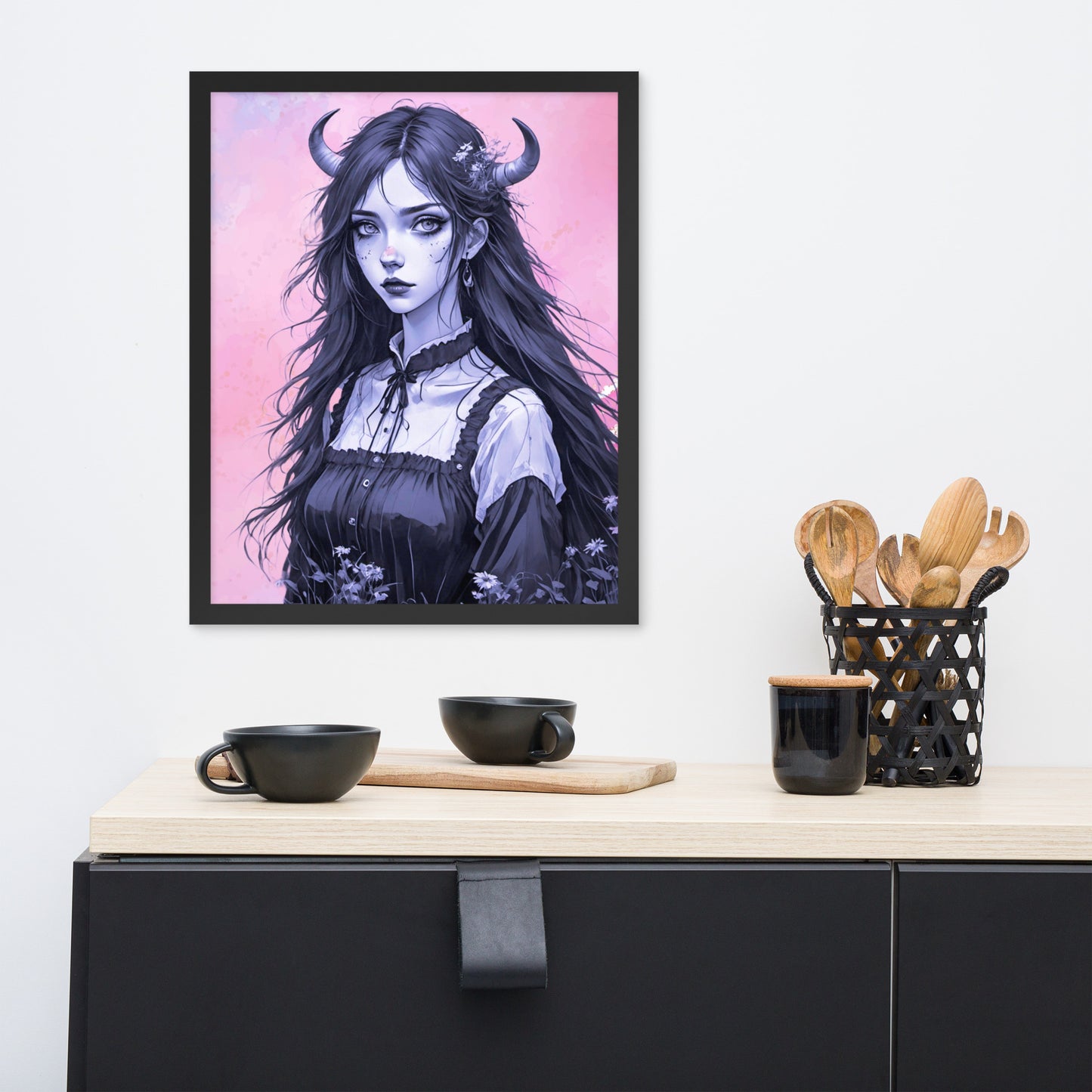 BW Marble V7 Framed Poster