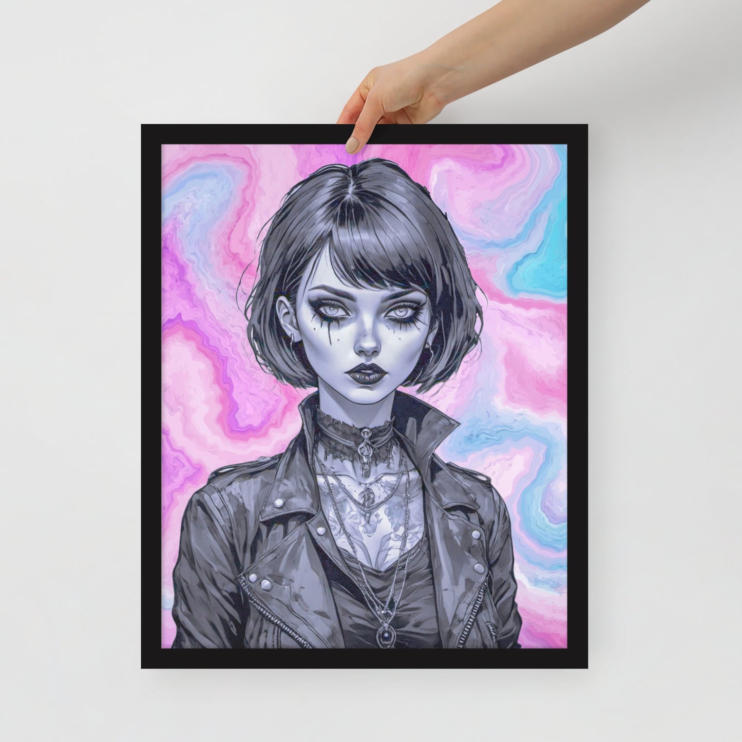 BW Marble V3 Framed Poster