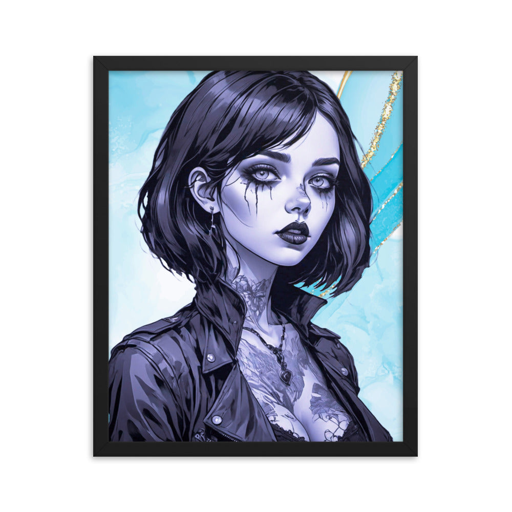 BW Marble V2 Framed Poster