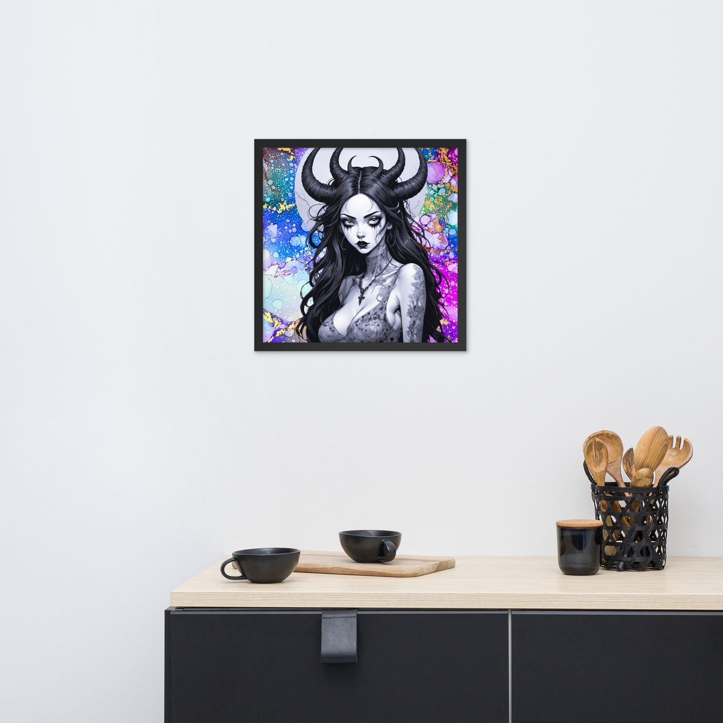 BW Marble V24 Framed Poster