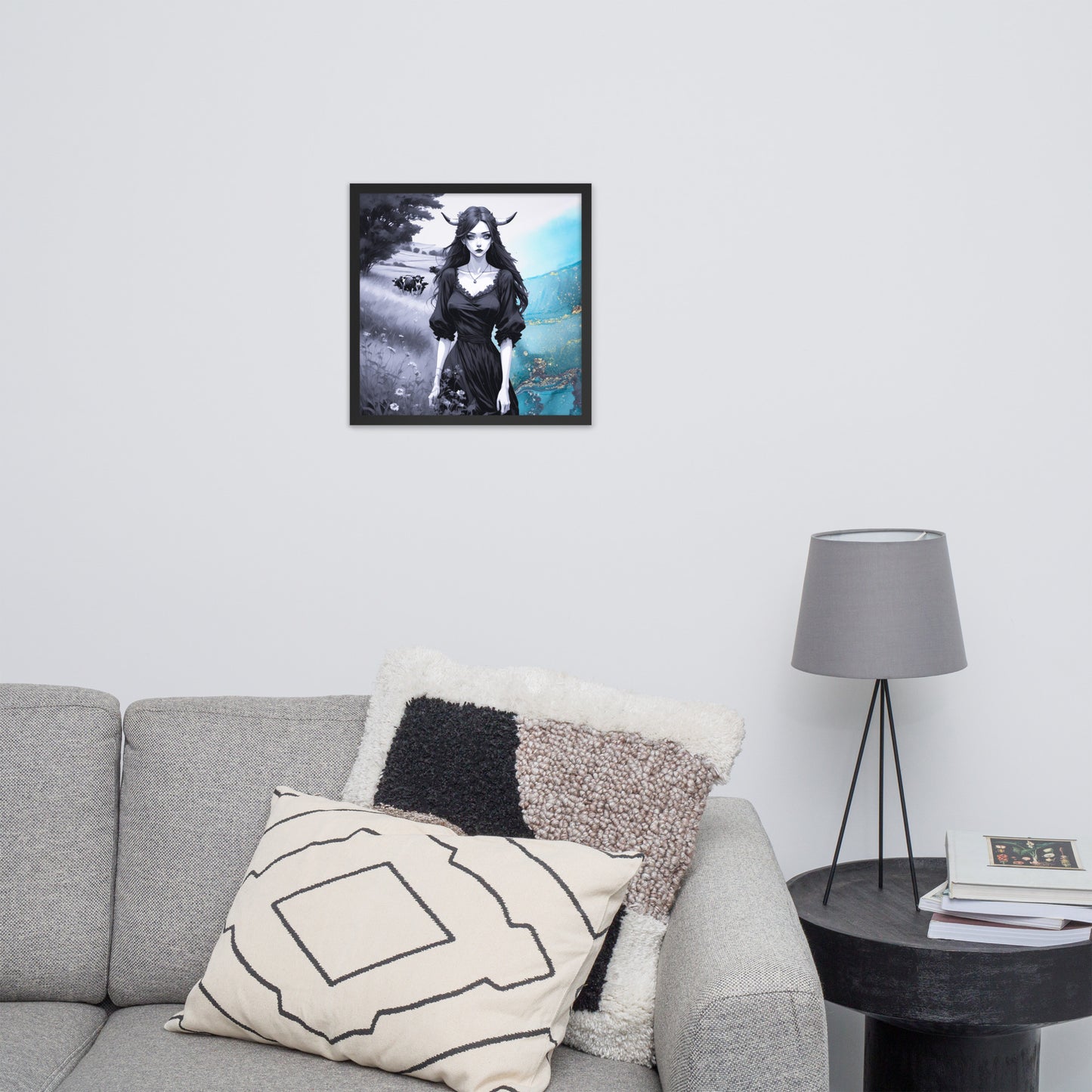 BW Marble V20 Framed Poster