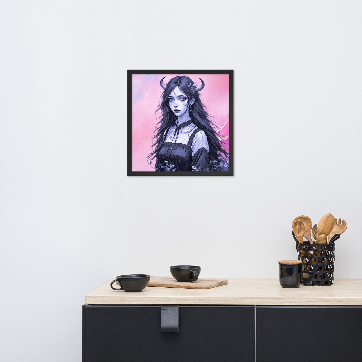BW Marble V7 Framed Poster
