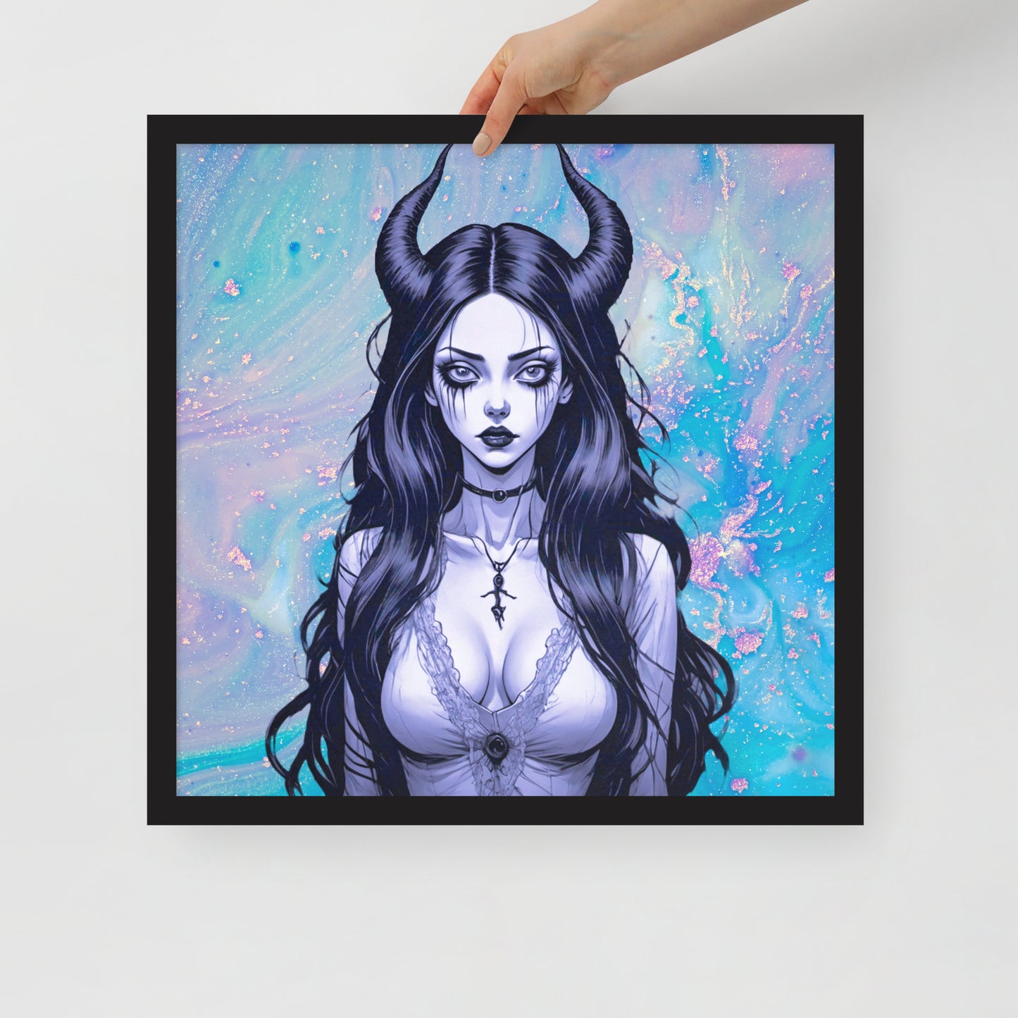 BW Marble V4 Framed Poster