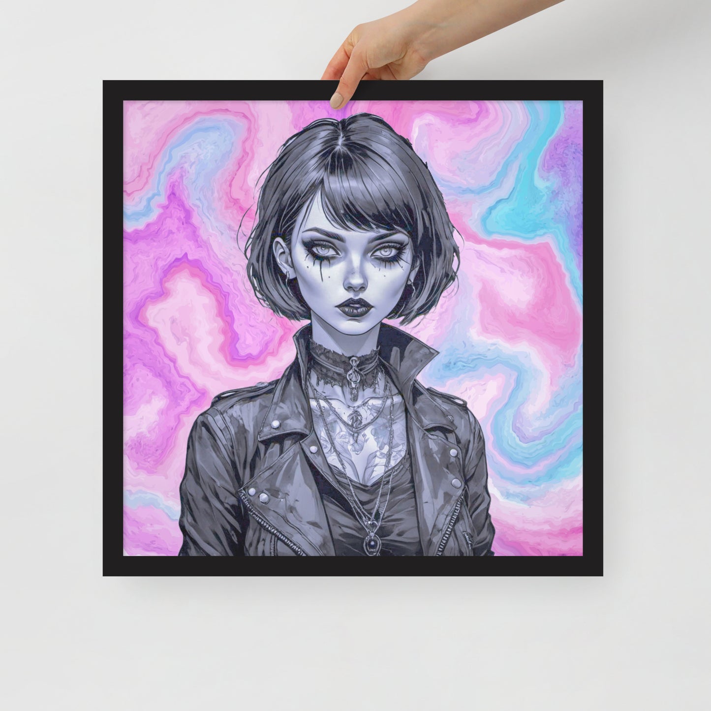 BW Marble V3 Framed Poster