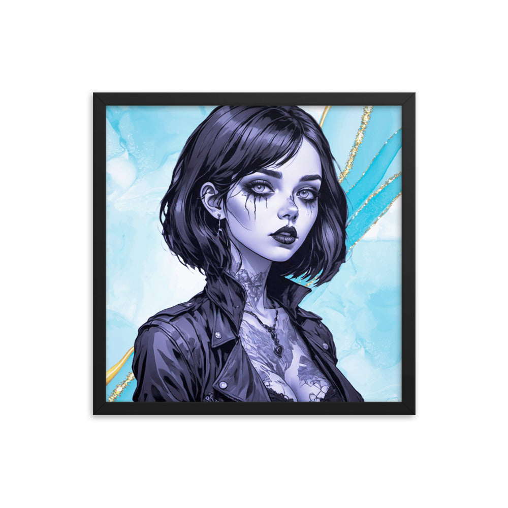 BW Marble V2 Framed Poster