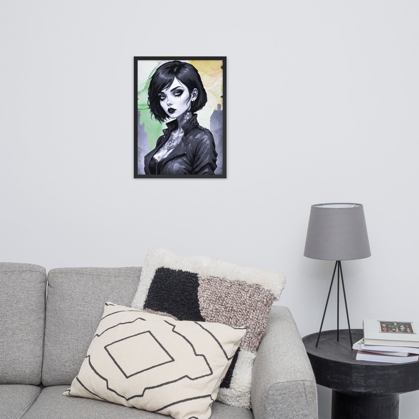 BW Marble V26 Framed Poster