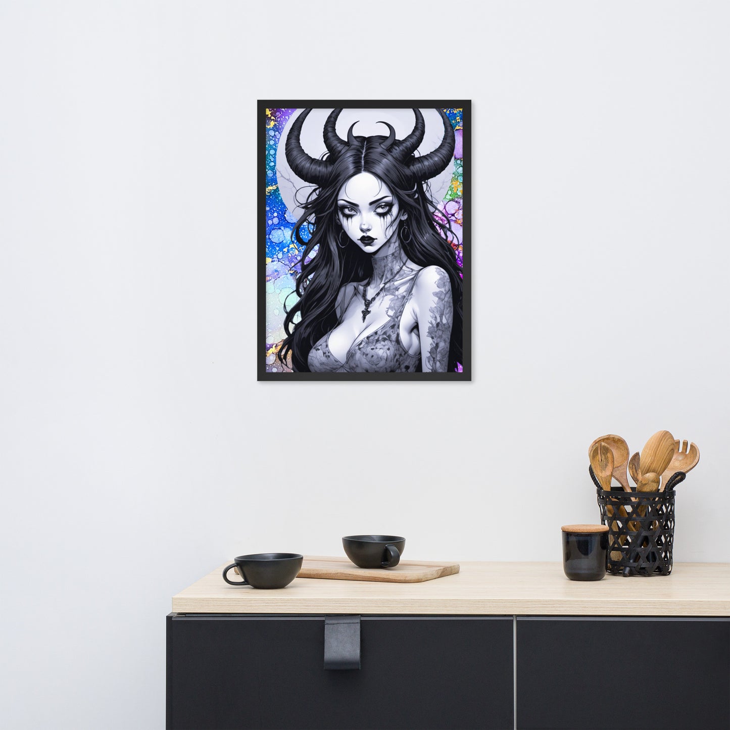 BW Marble V24 Framed Poster