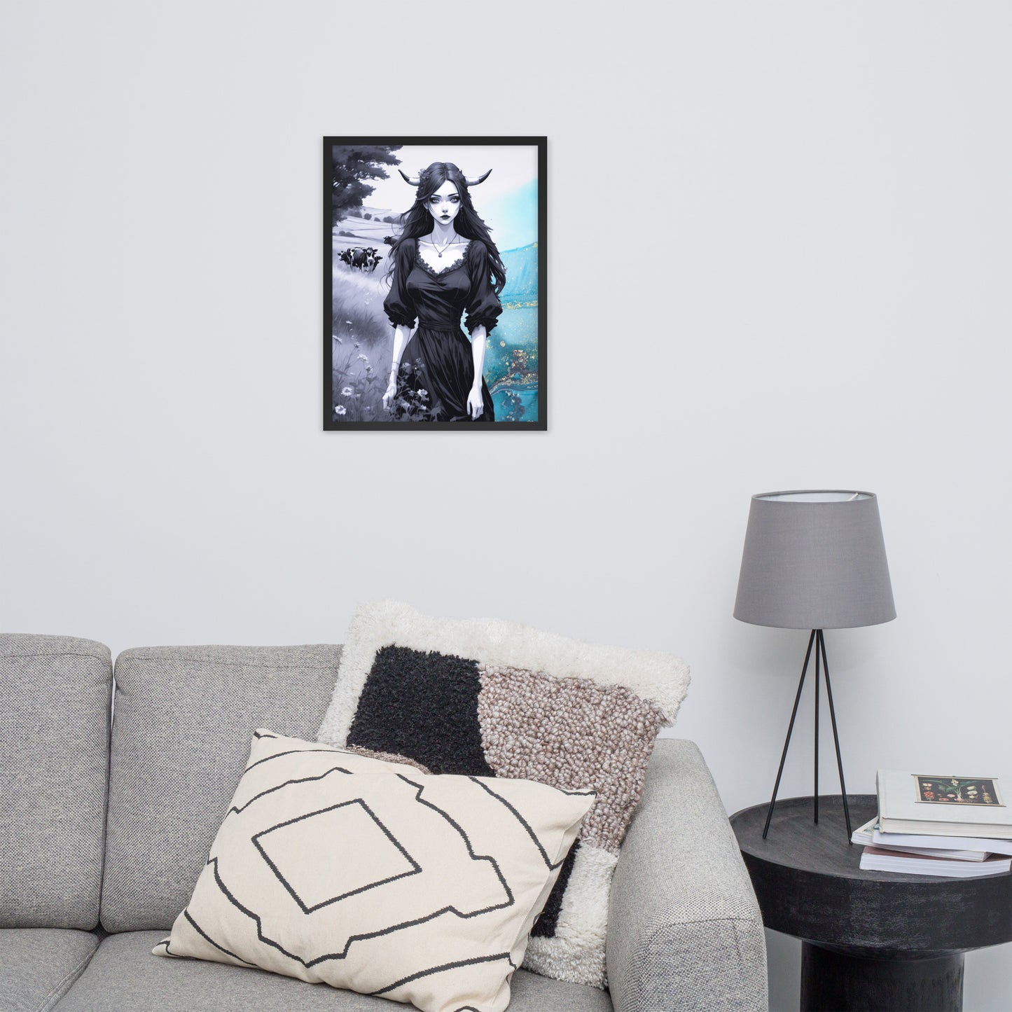 BW Marble V20 Framed Poster