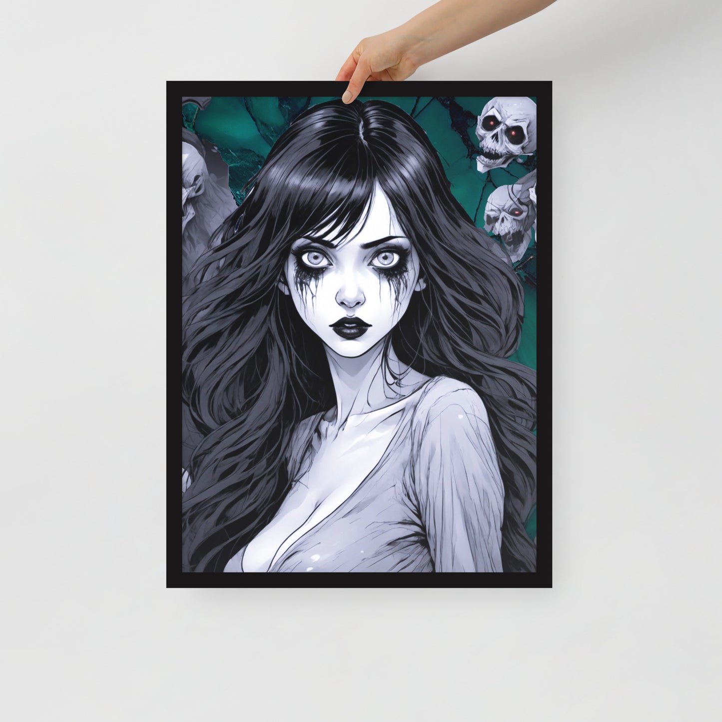 BW Marble V11 Framed Poster