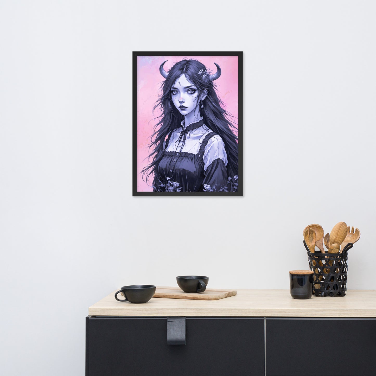 BW Marble V7 Framed Poster