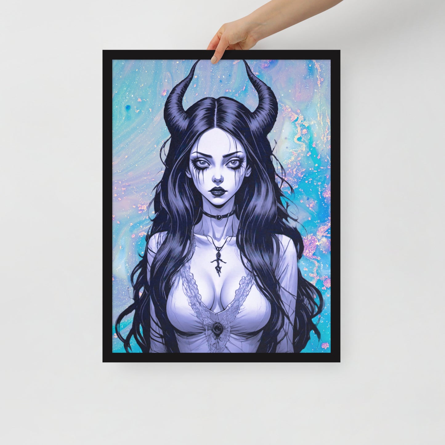 BW Marble V4 Framed Poster