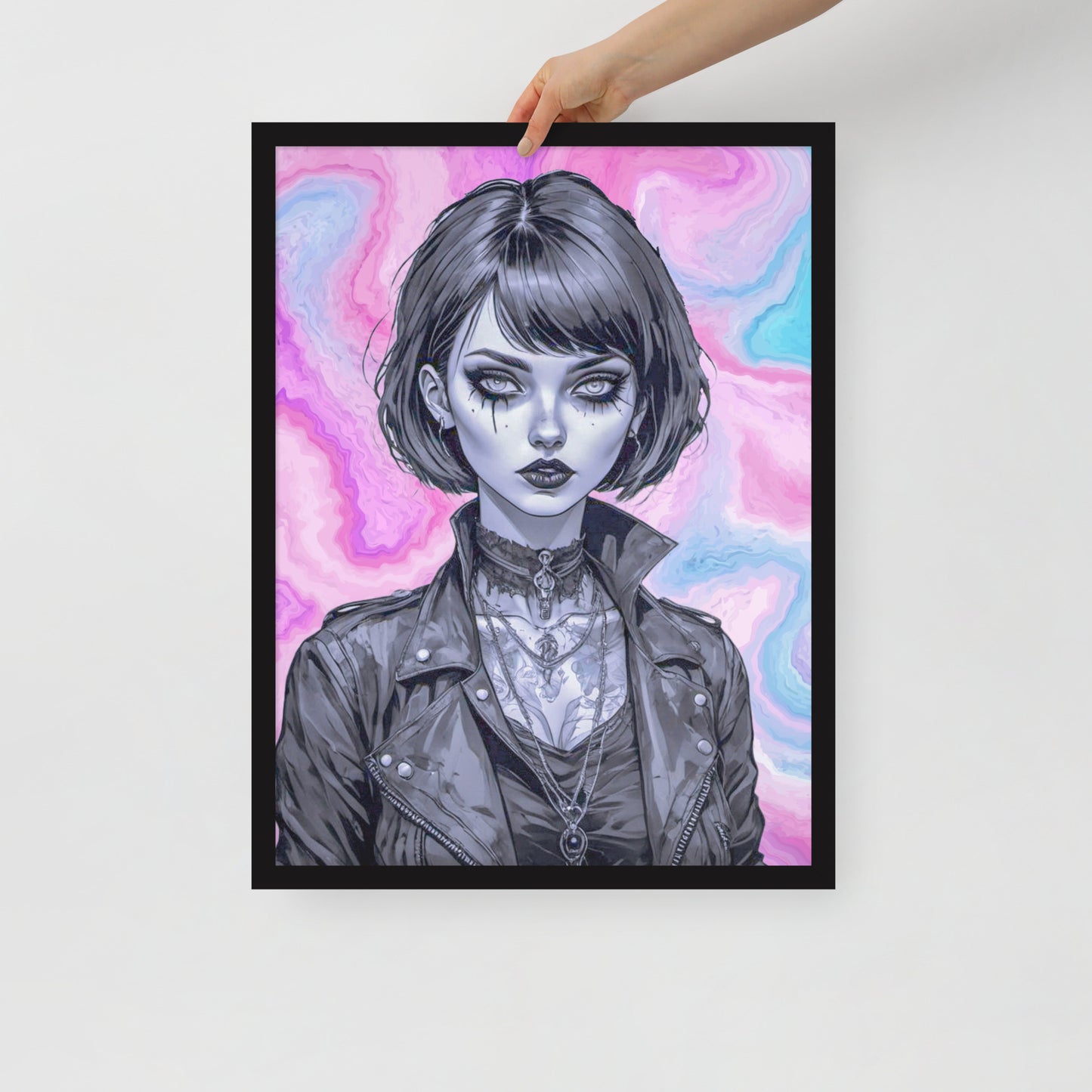 BW Marble V3 Framed Poster