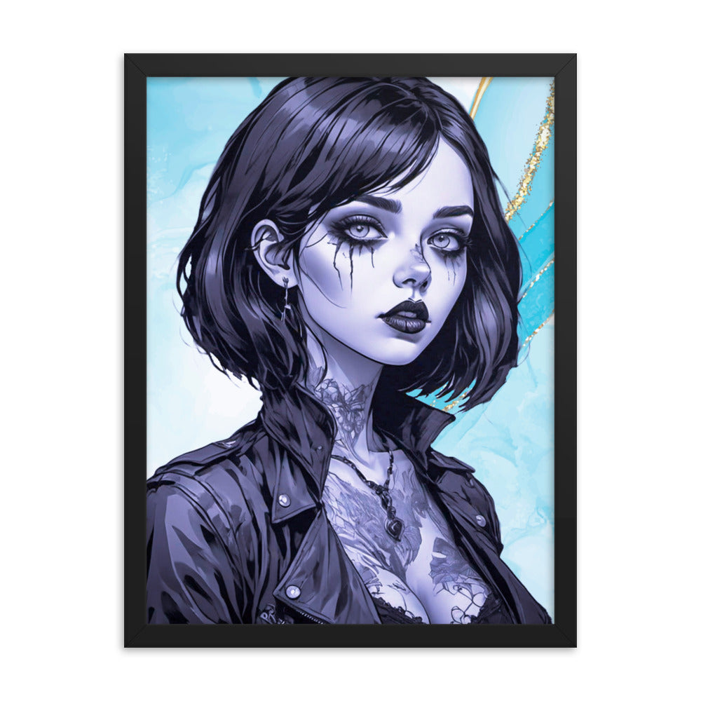 BW Marble V2 Framed Poster