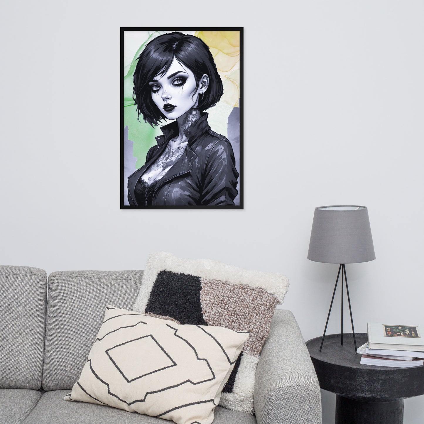 BW Marble V26 Framed Poster