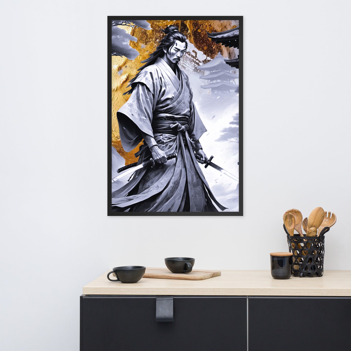 BW Marble V25 Framed Poster