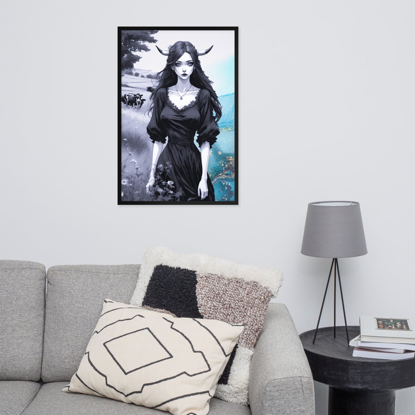 BW Marble V20 Framed Poster