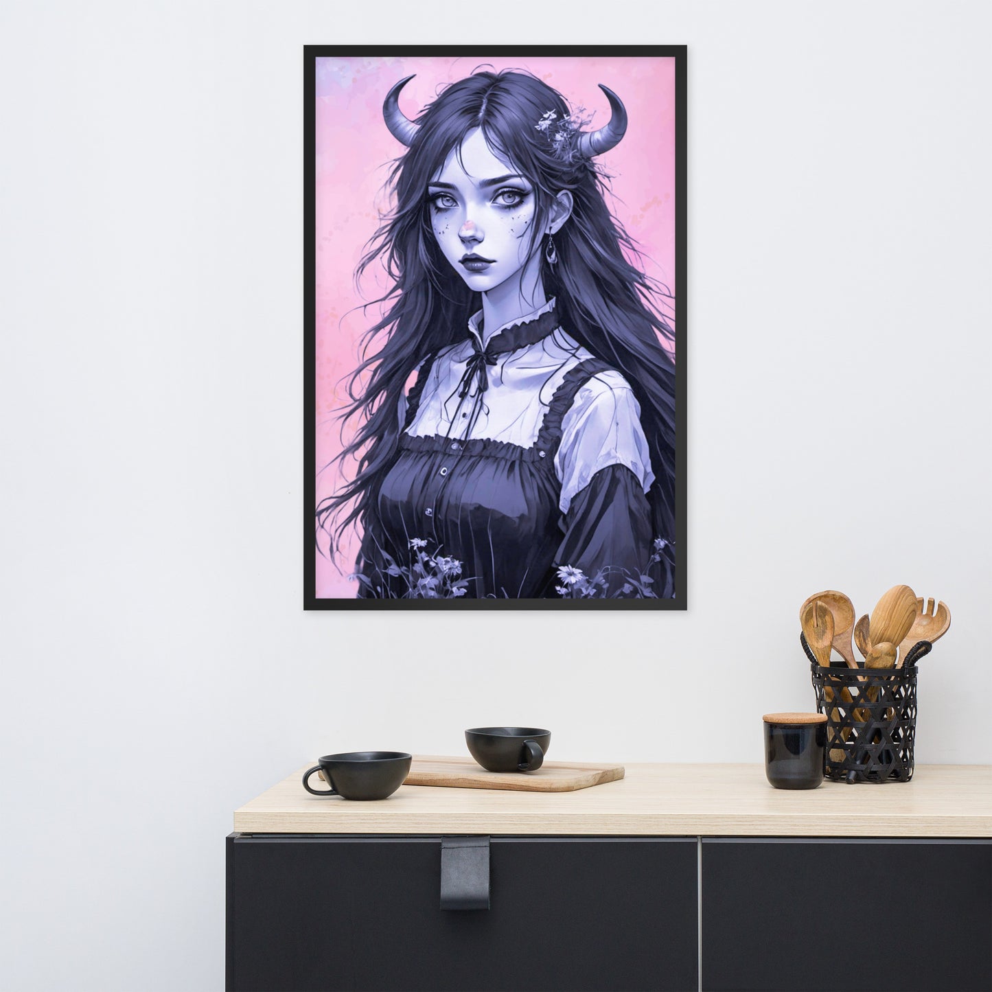 BW Marble V7 Framed Poster