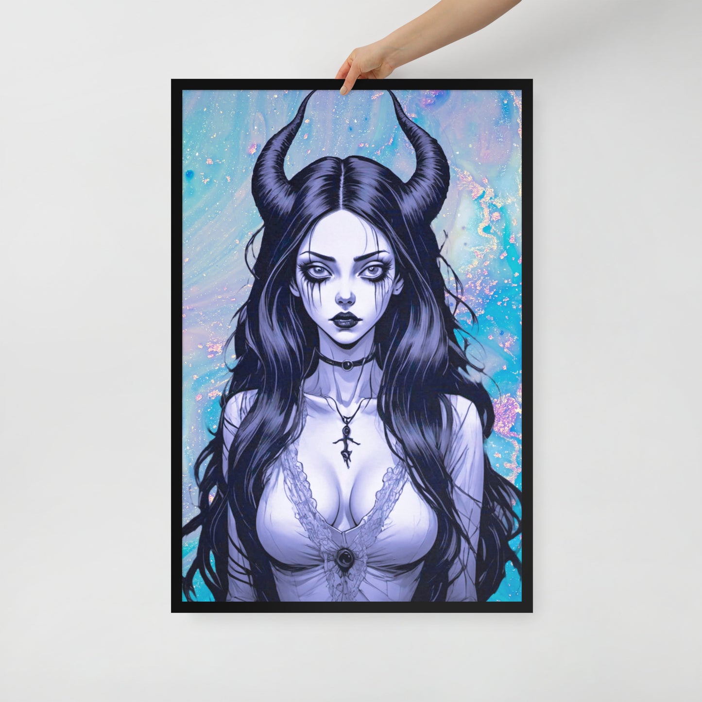 BW Marble V4 Framed Poster