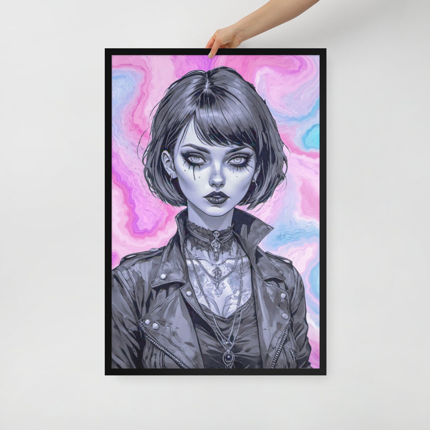 BW Marble V3 Framed Poster