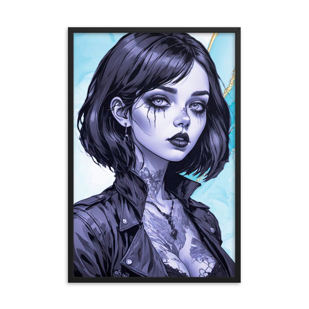BW Marble V2 Framed Poster