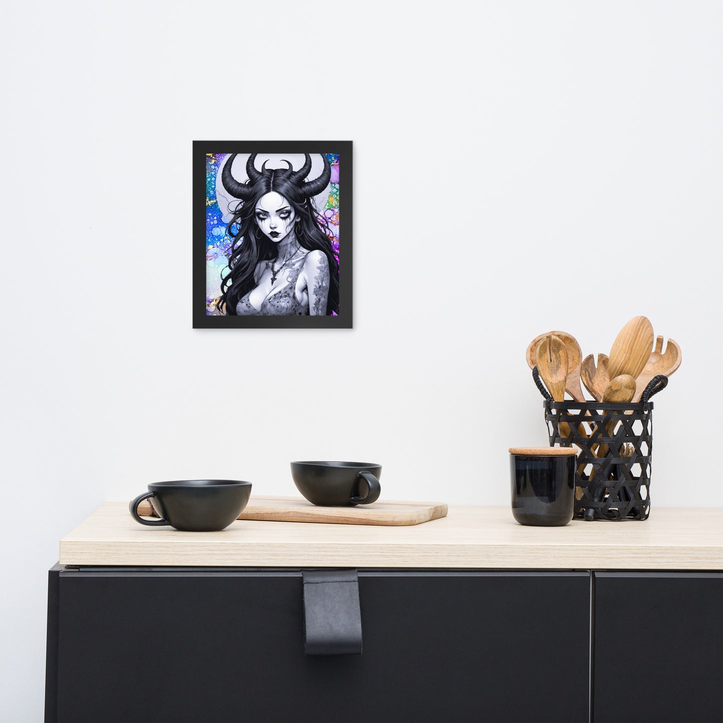 BW Marble V24 Framed Poster