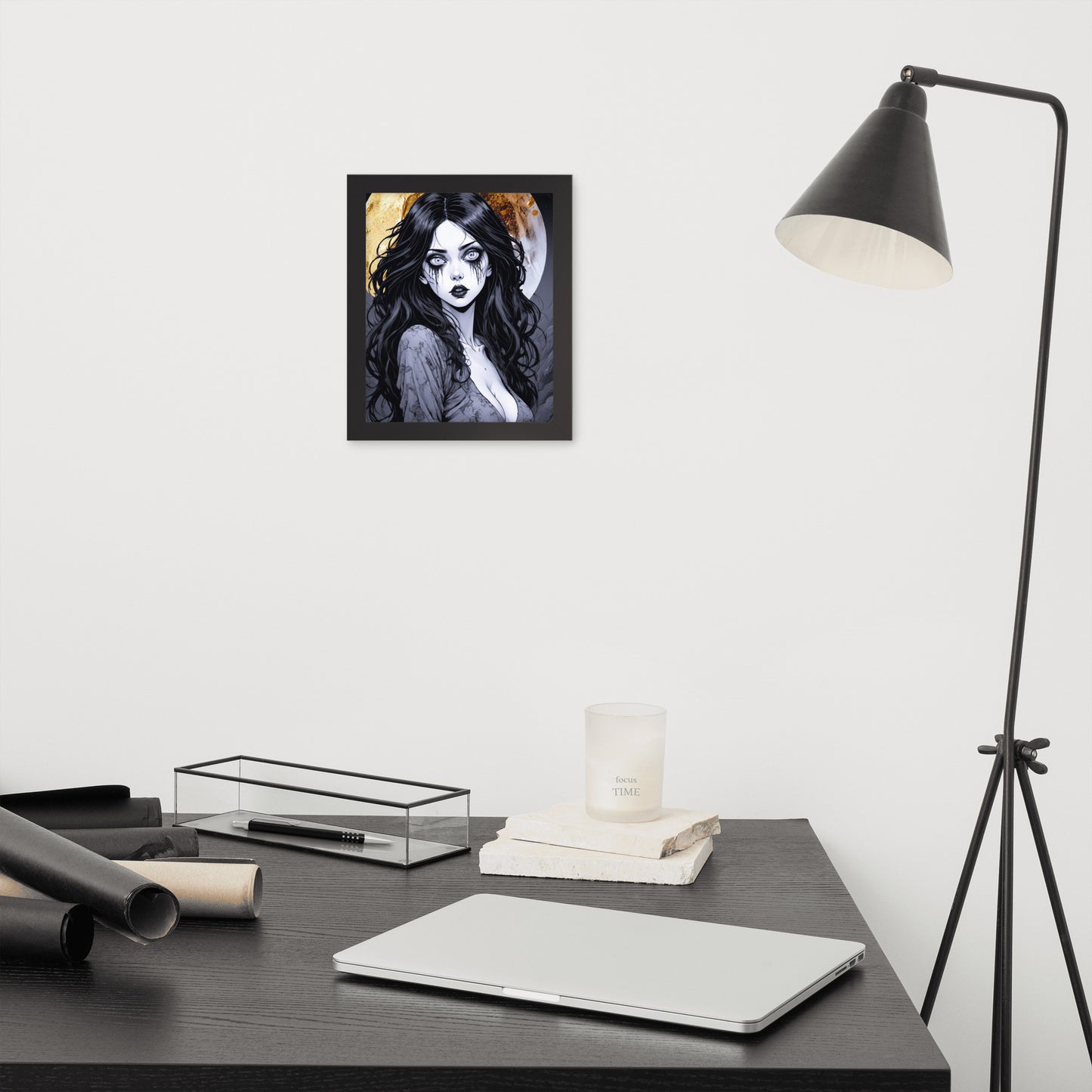 BW Marble V14 Framed Poster