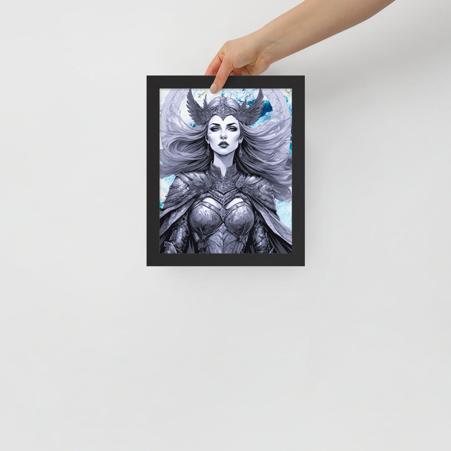 BW Marble V12 Framed Poster