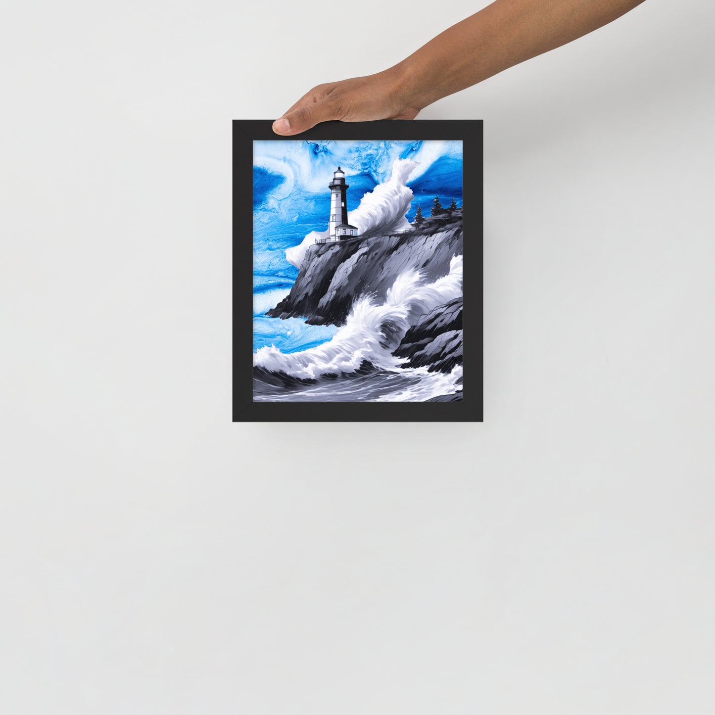 BW Marble V10 Framed Poster