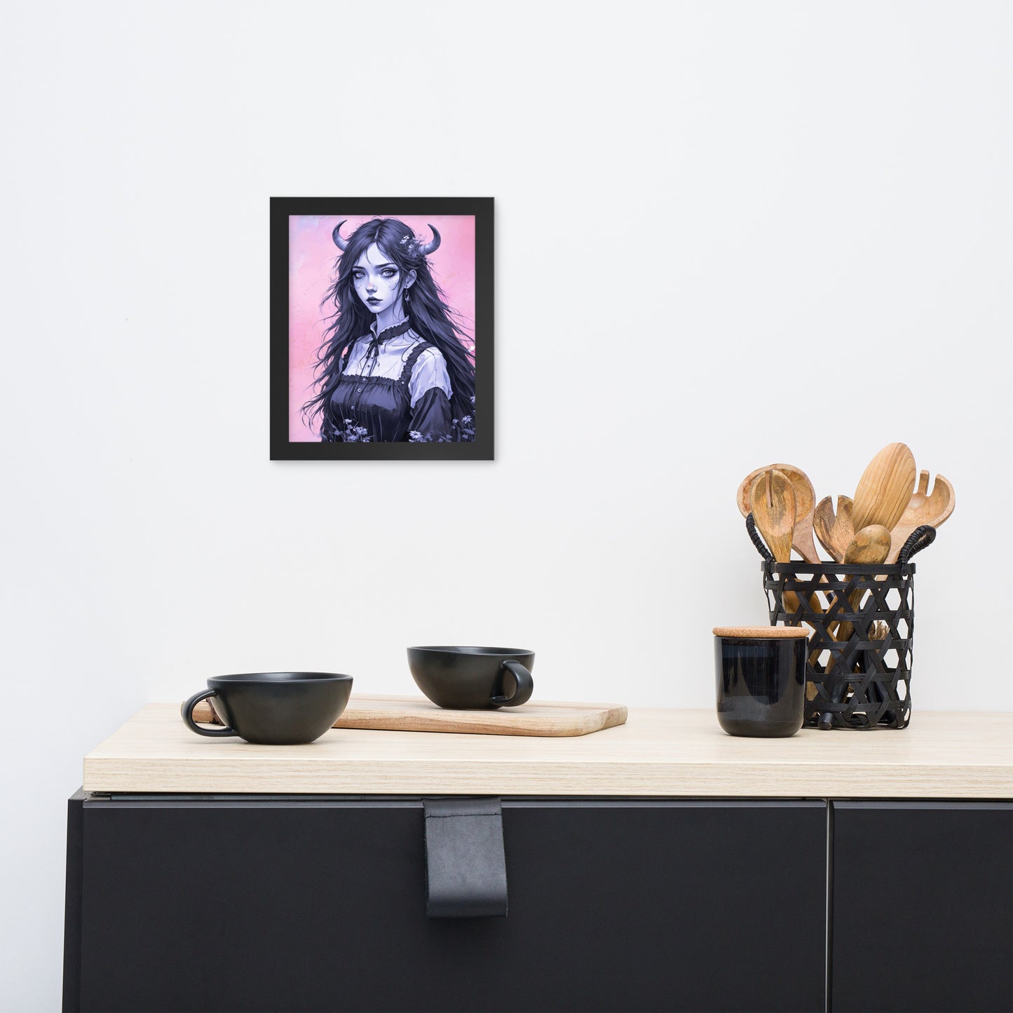 BW Marble V7 Framed Poster