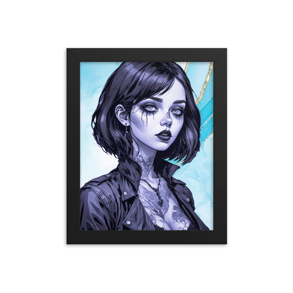 BW Marble V2 Framed Poster