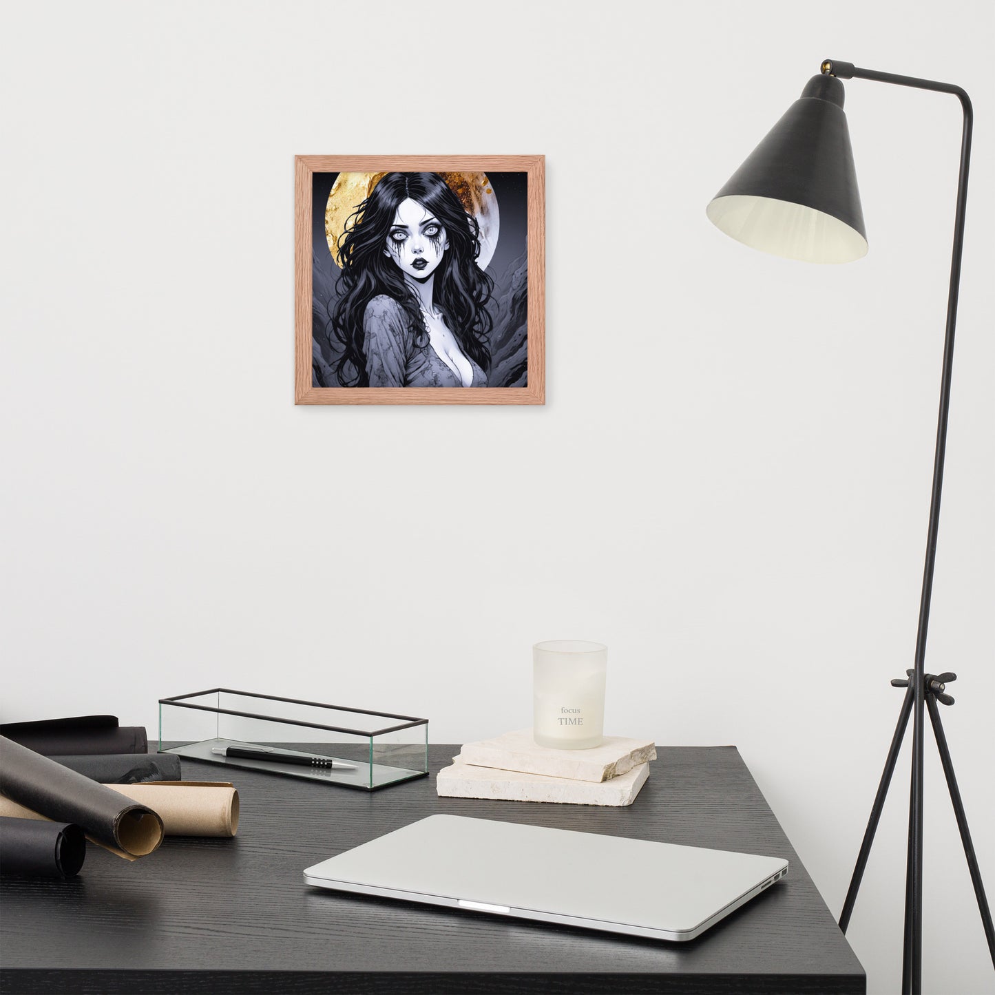 BW Marble V14 Framed Poster