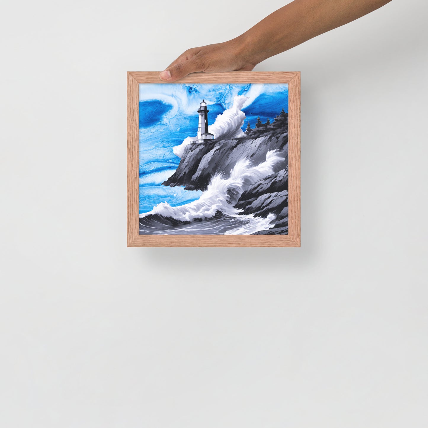BW Marble V10 Framed Poster