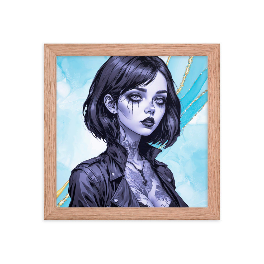 BW Marble V2 Framed Poster