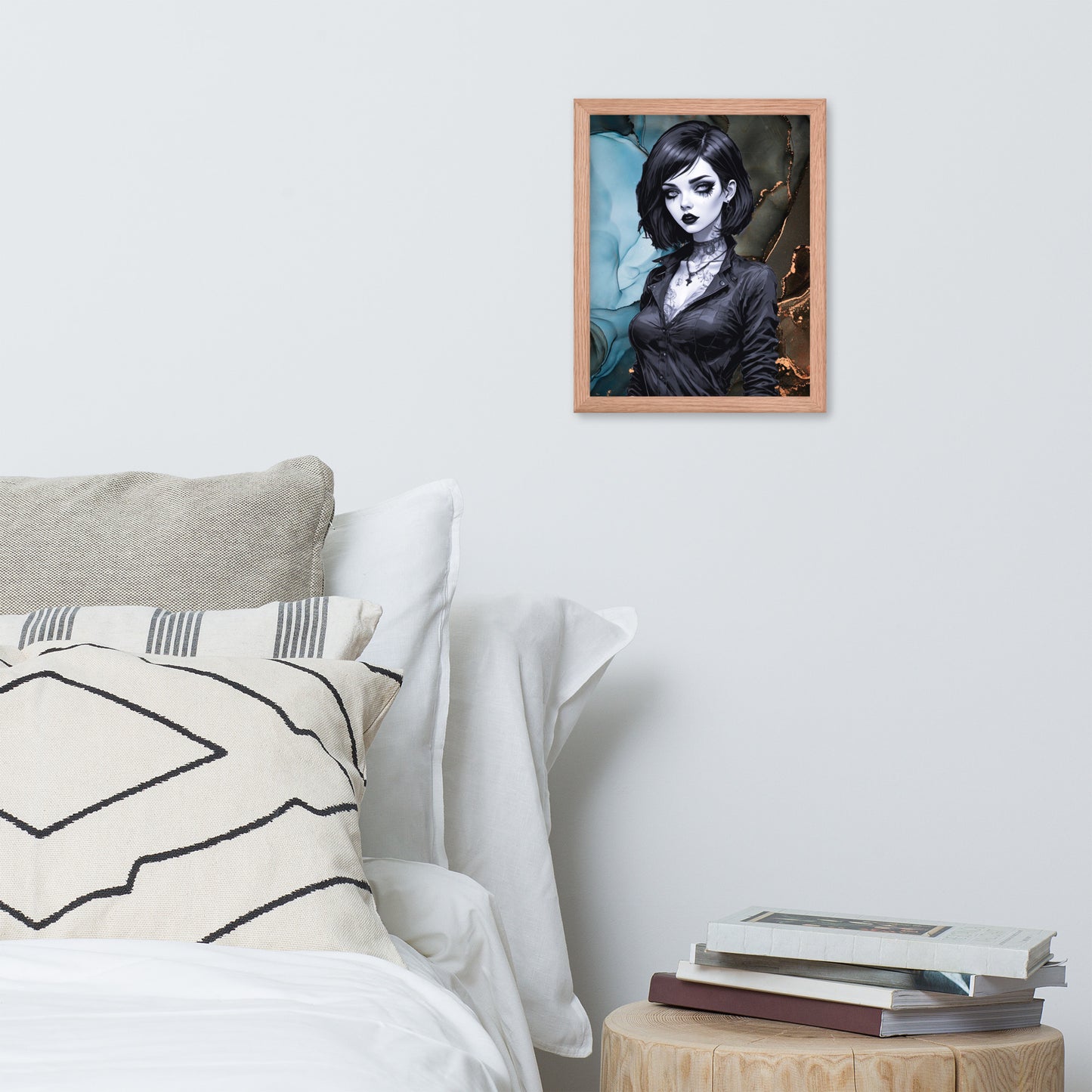 BW Marble V27 Framed Poster