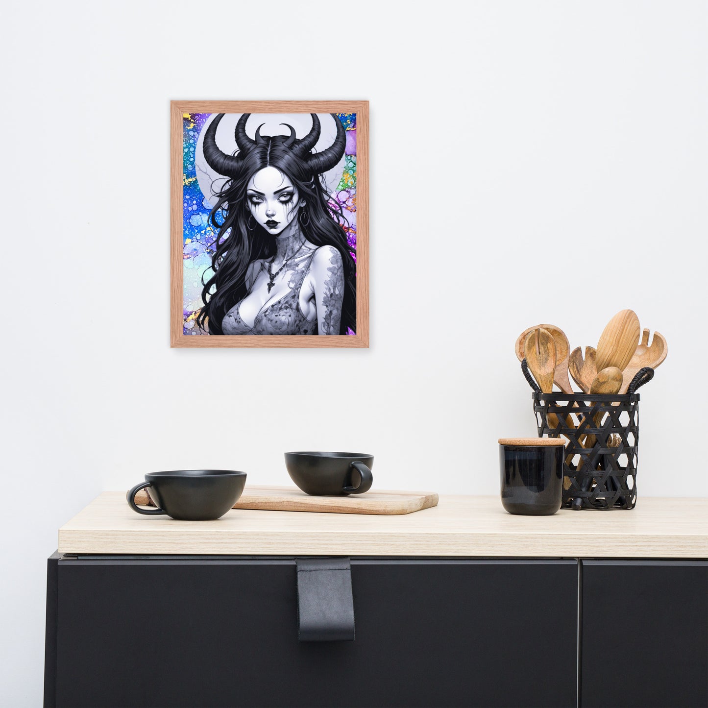 BW Marble V24 Framed Poster