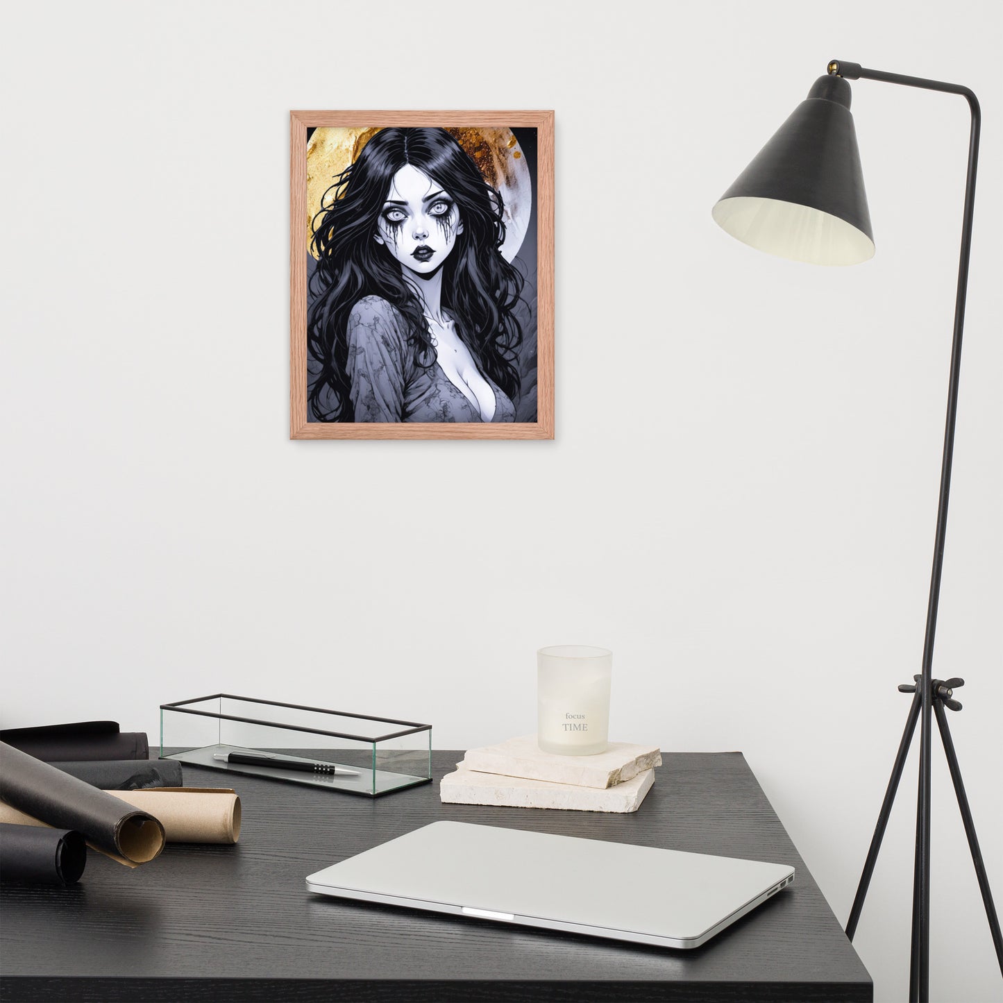 BW Marble V14 Framed Poster