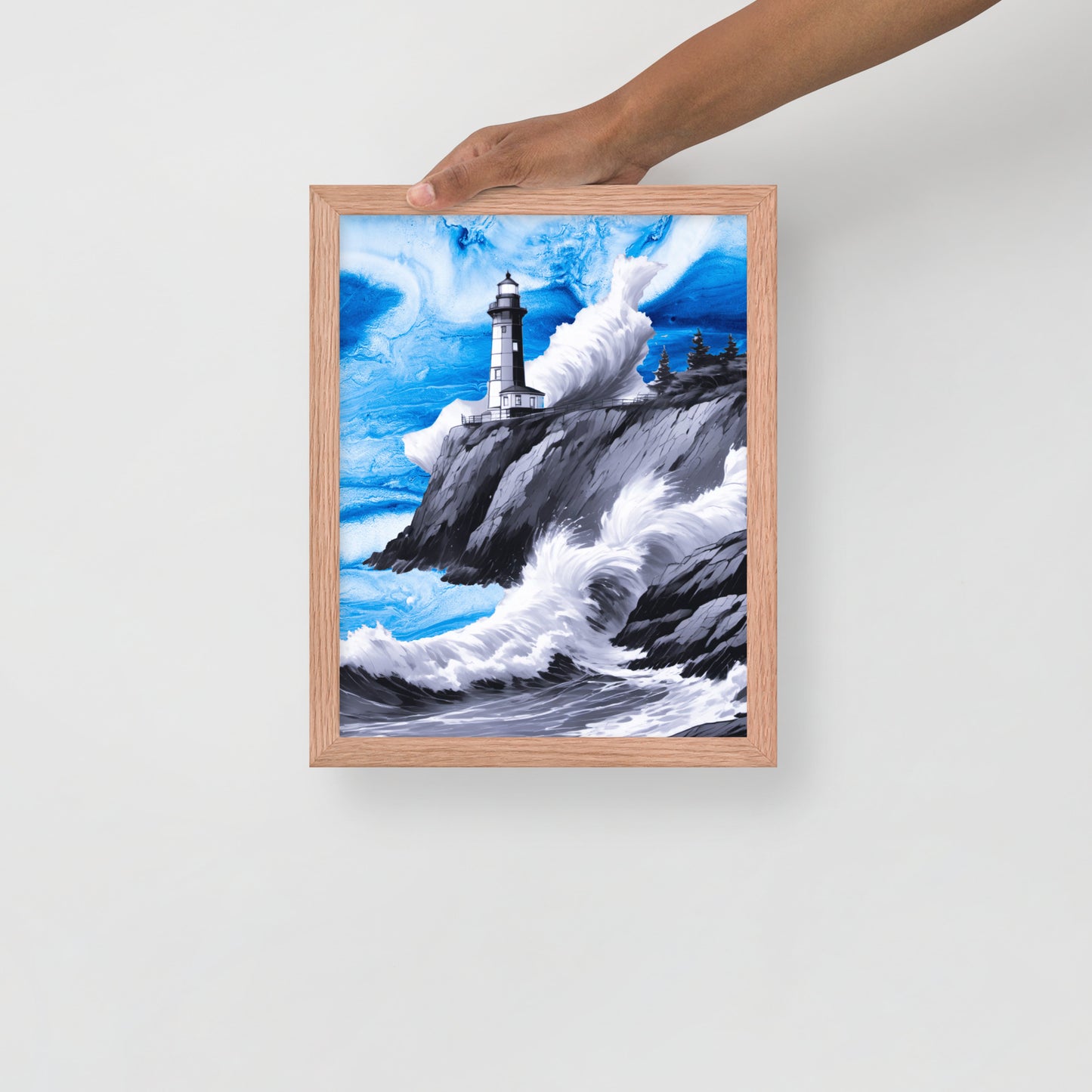 BW Marble V10 Framed Poster