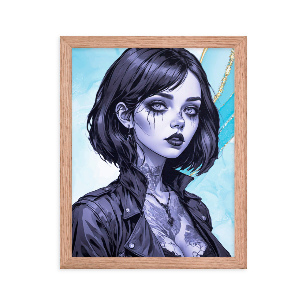 BW Marble V2 Framed Poster