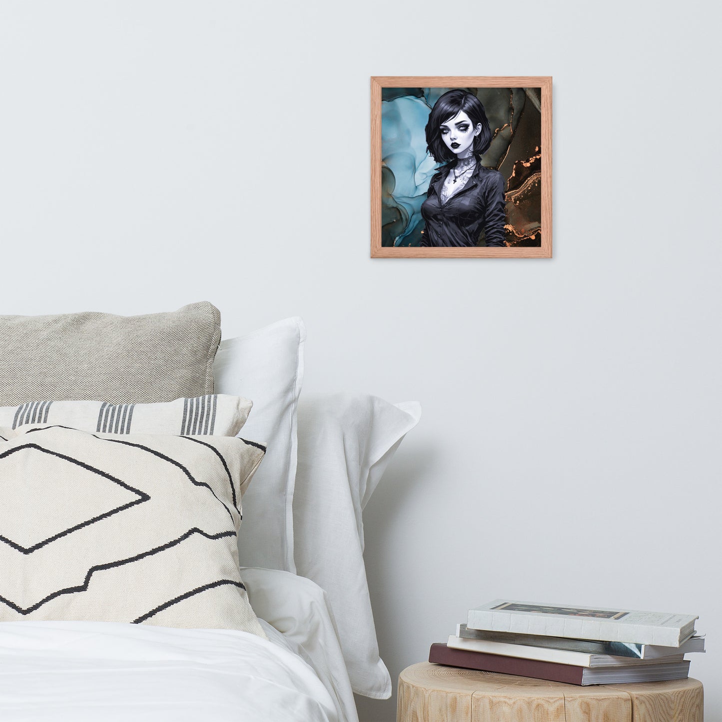BW Marble V27 Framed Poster