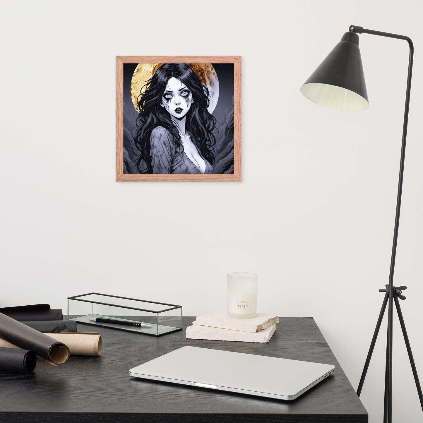 BW Marble V14 Framed Poster