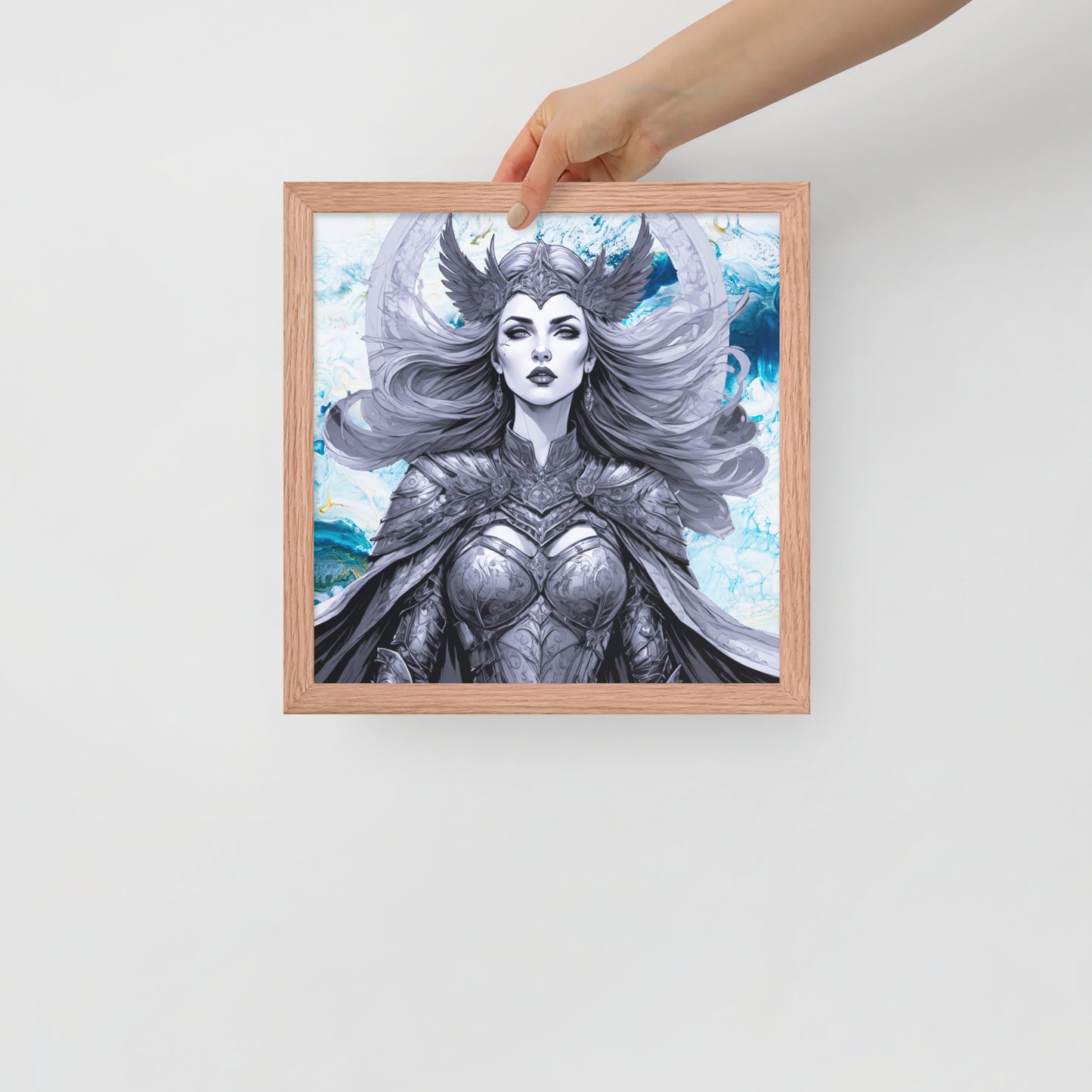 BW Marble V12 Framed Poster