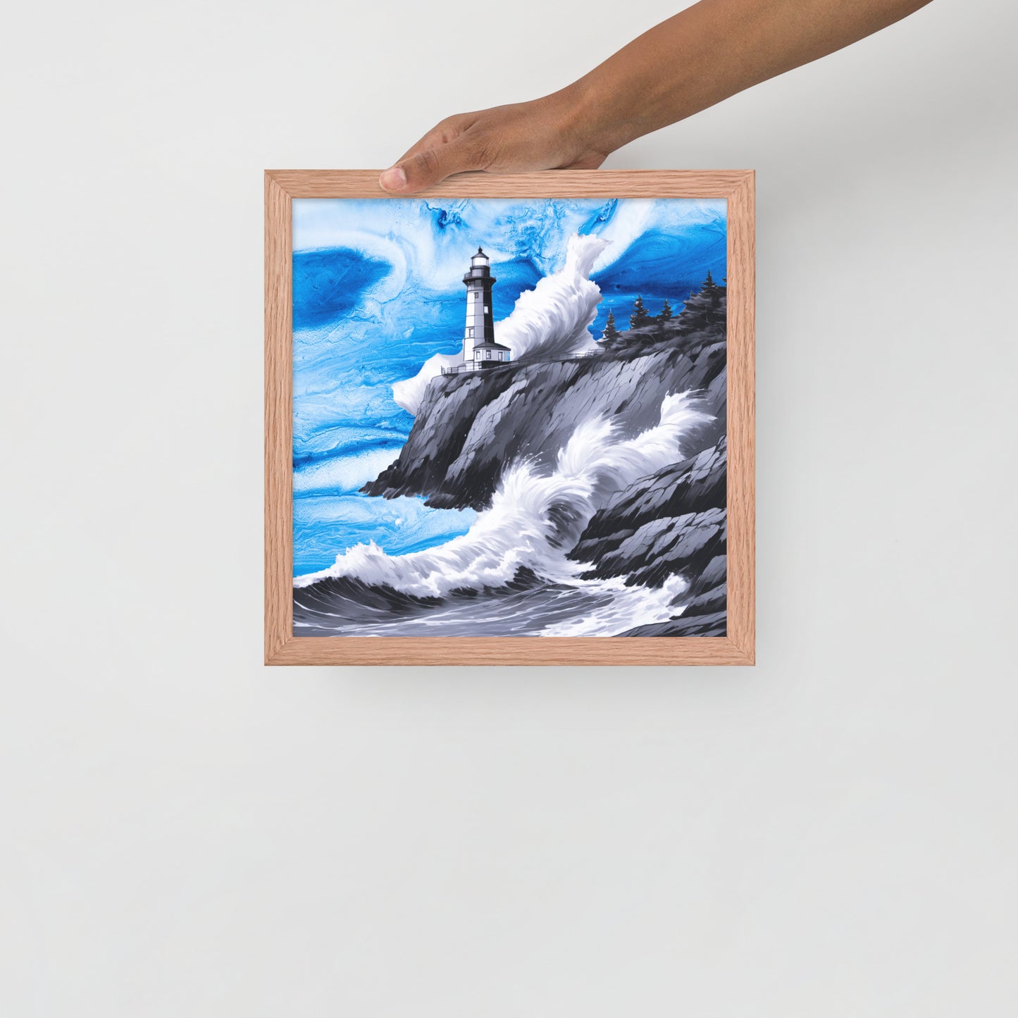 BW Marble V10 Framed Poster