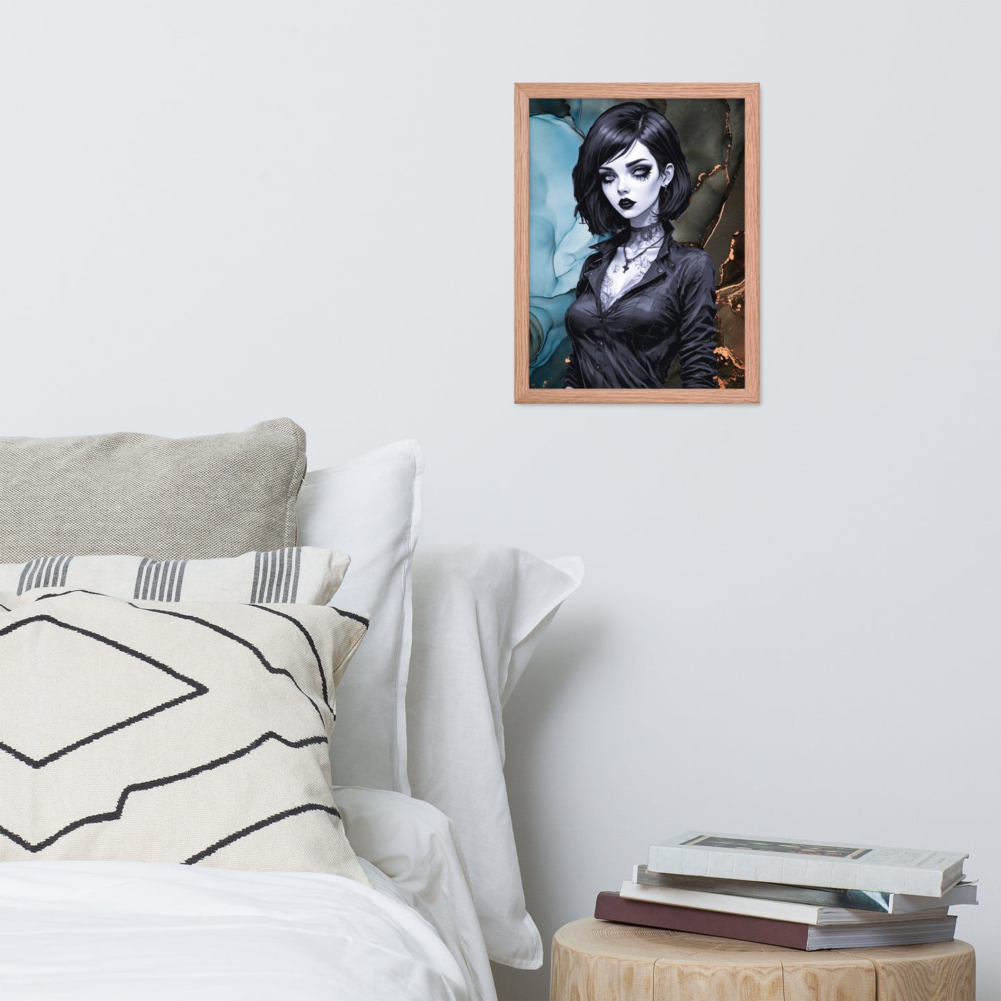BW Marble V27 Framed Poster