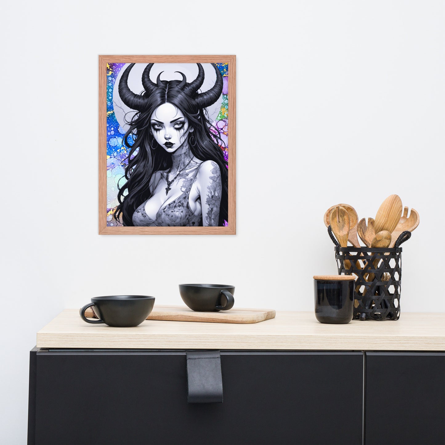 BW Marble V24 Framed Poster