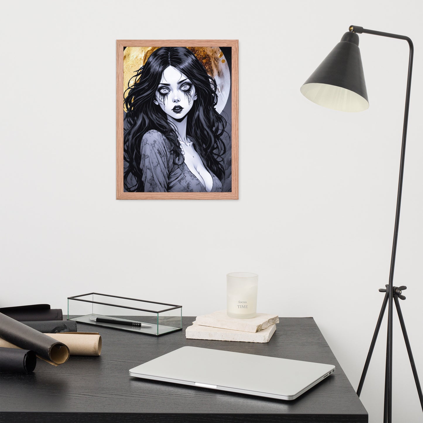 BW Marble V14 Framed Poster