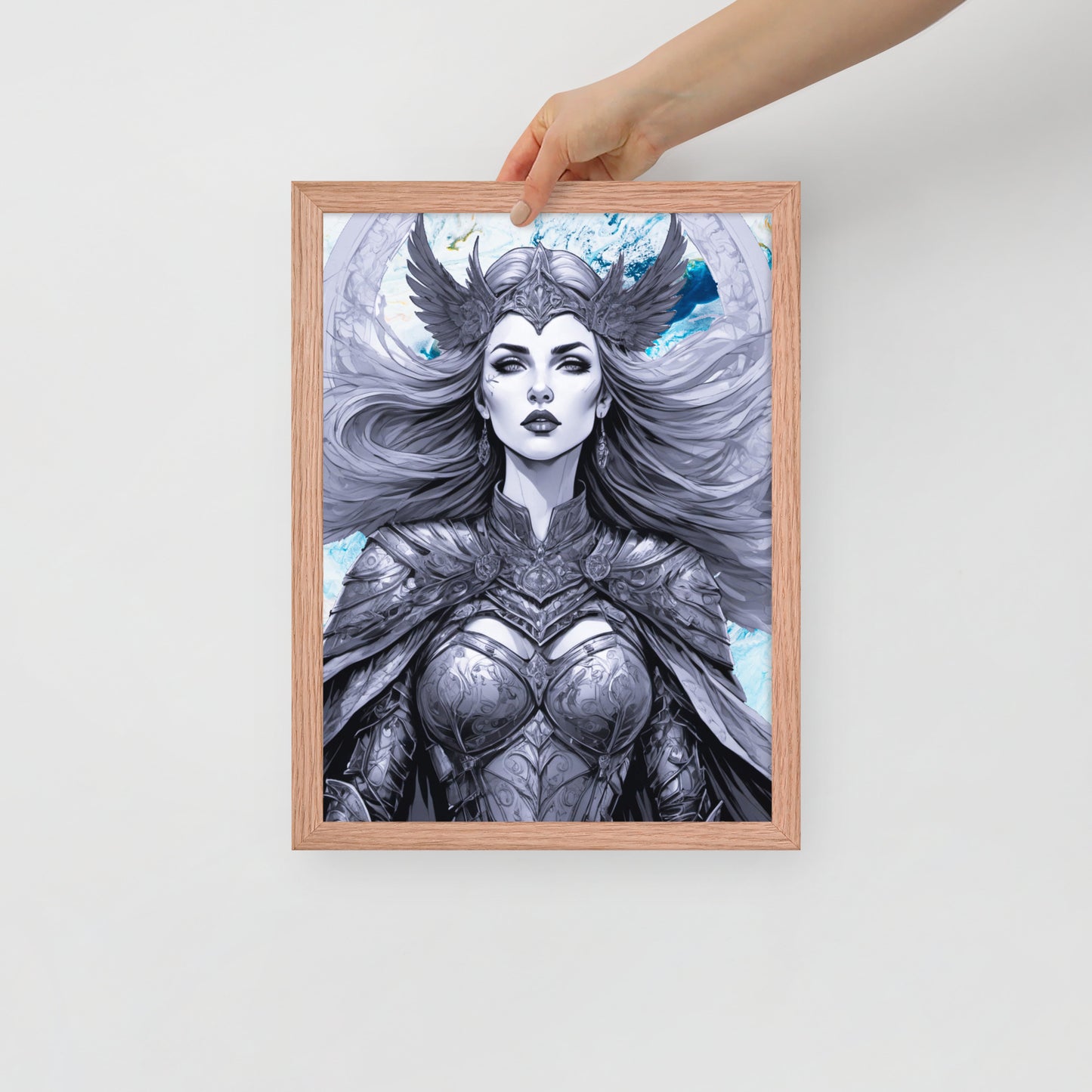 BW Marble V12 Framed Poster