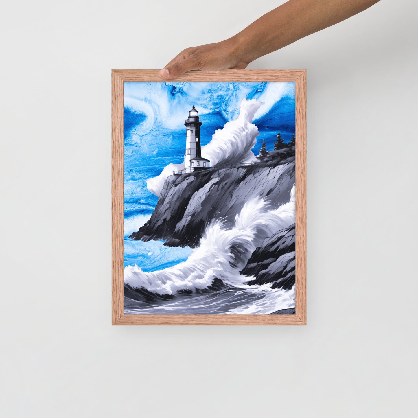 BW Marble V10 Framed Poster