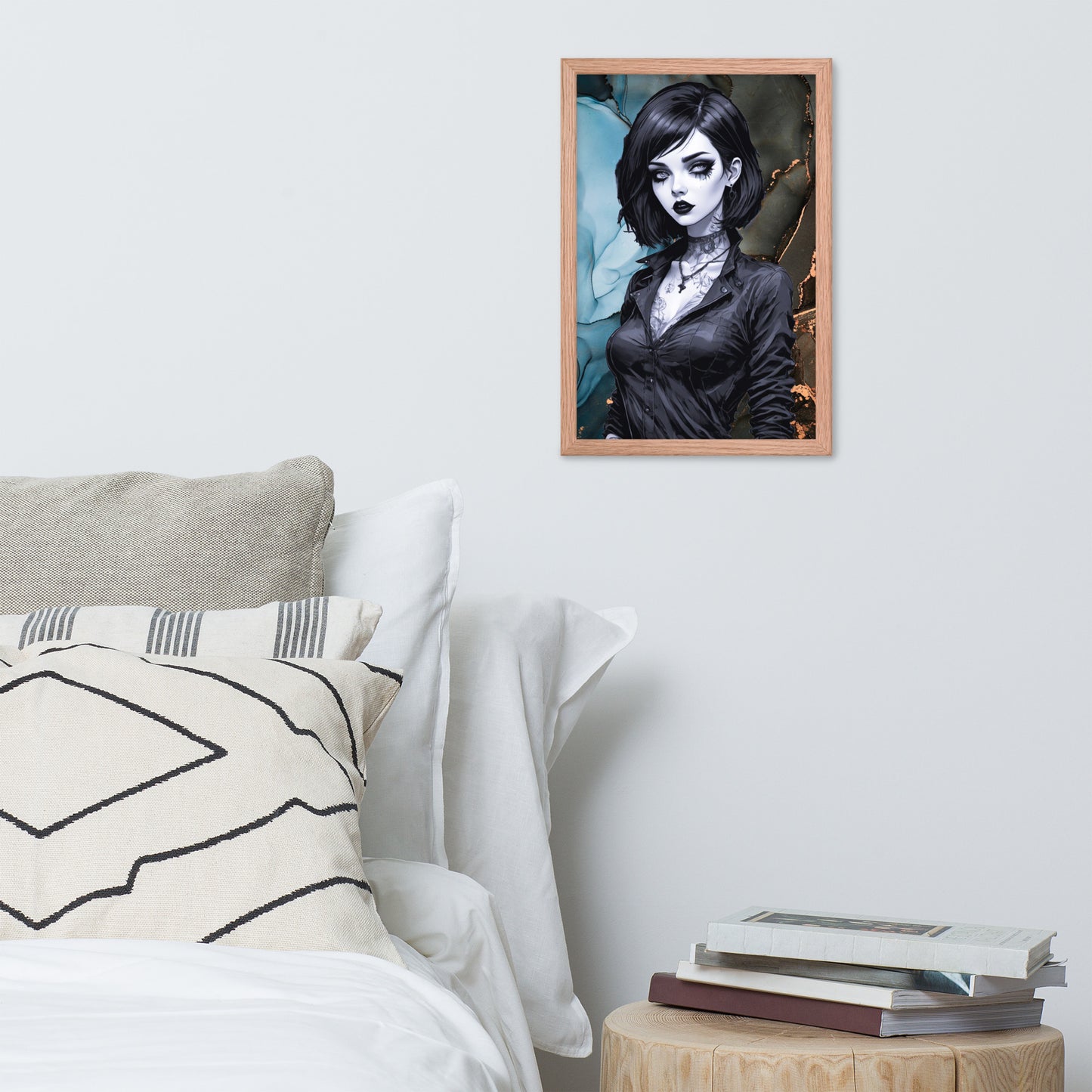 BW Marble V27 Framed Poster
